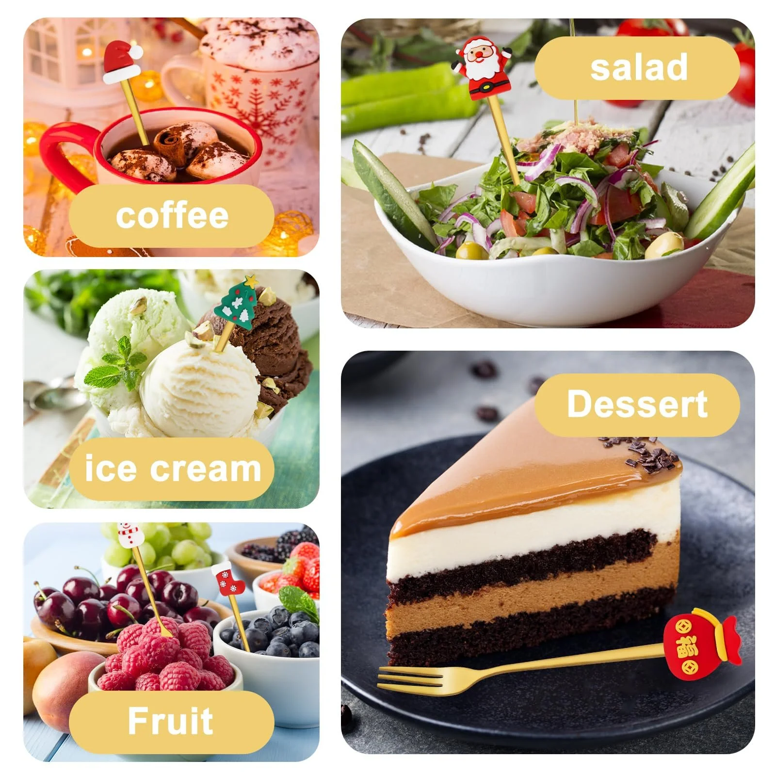 Набір різдвяних ложок і виделок з 14 предметів, фото №6