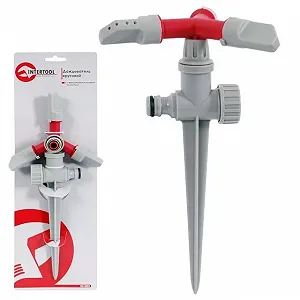 Дождеватель круговой с вращающейся головкой на костыле PP ABS INTERTOOL GE-0054 - Фото 1