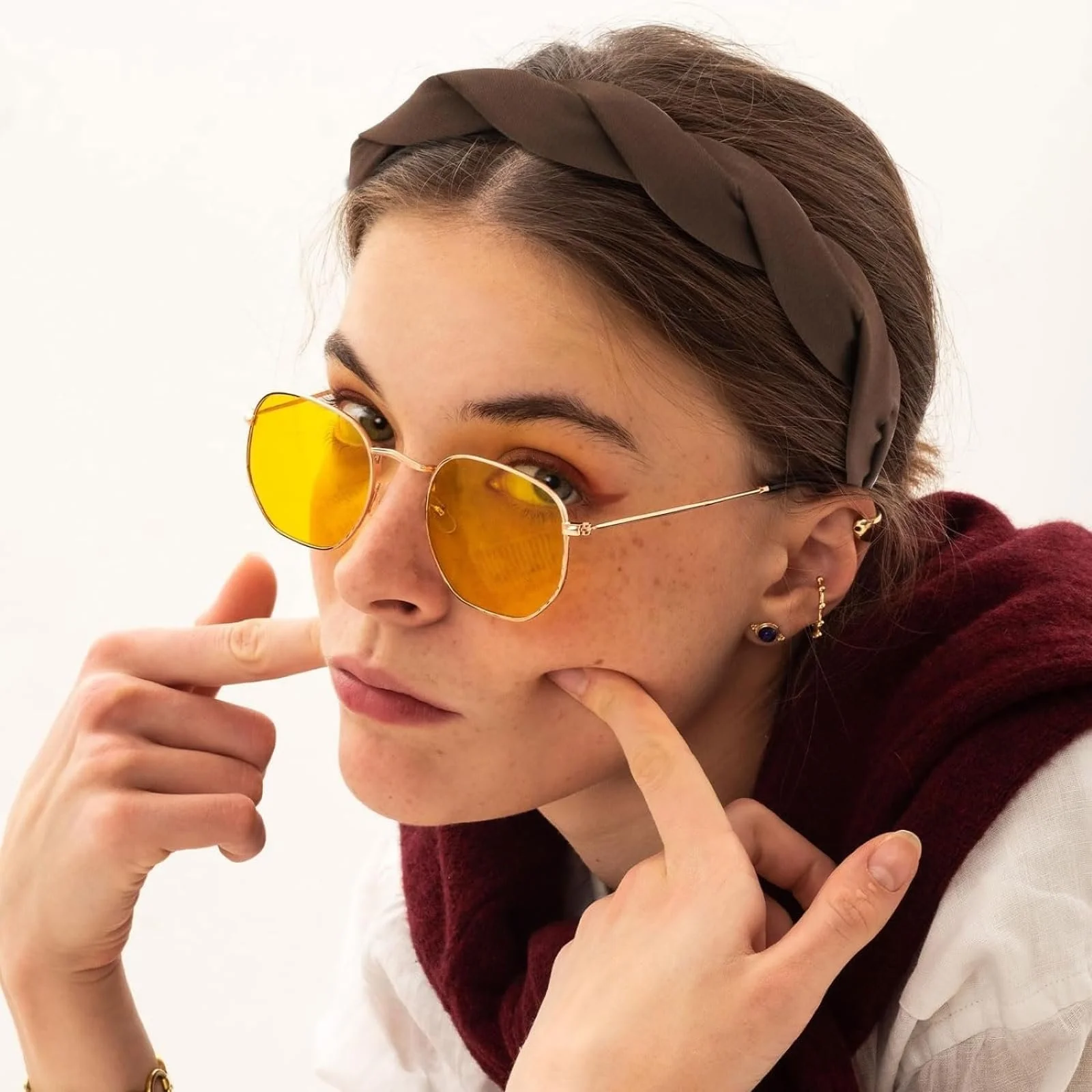 Обруч на голову Модна однотонна широка плетена з зубцями, фото №3 Обруч на голову Модна однотонна широка плетена з зубцями, фото №3