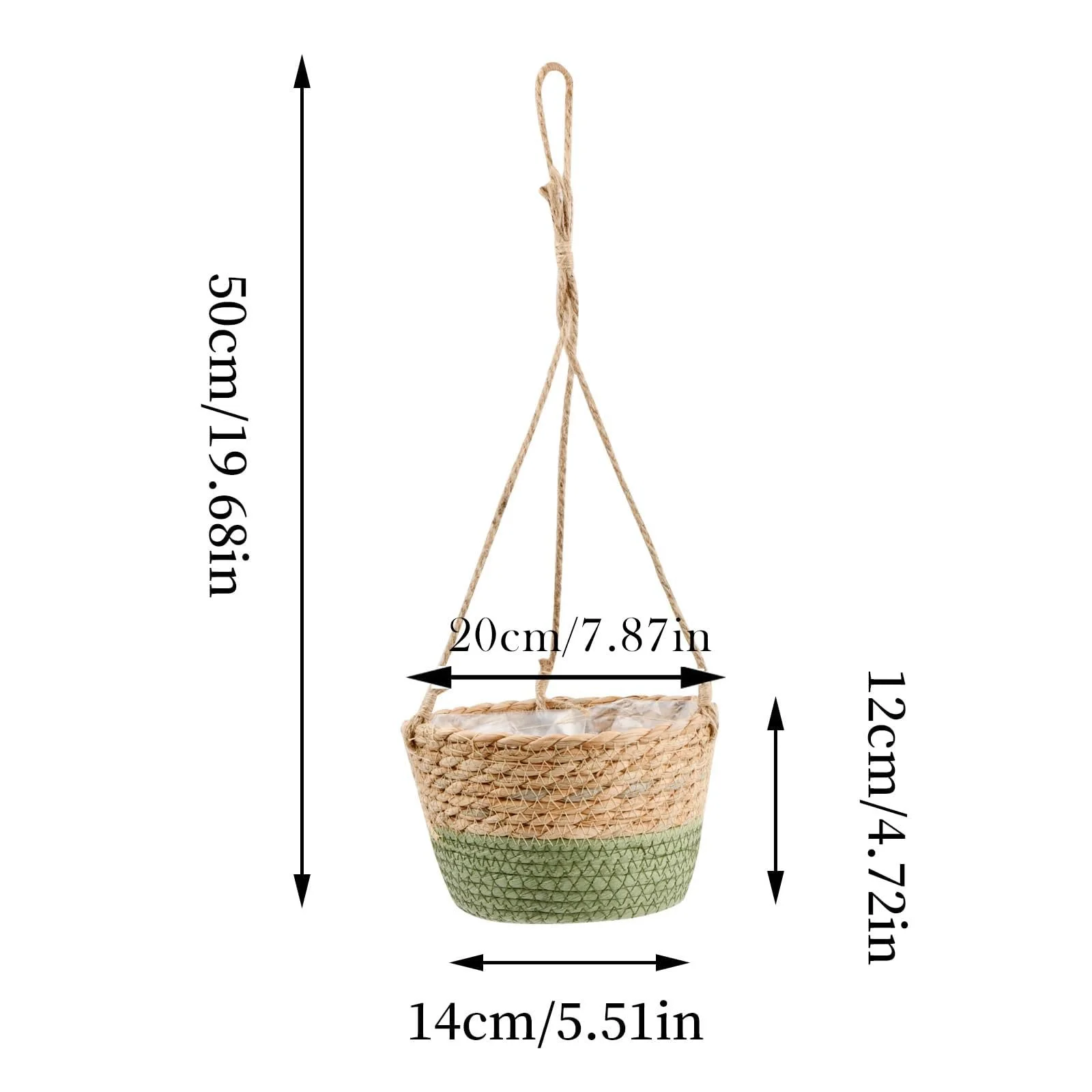Підвісні кошики для рослин плетені, набір 2 шт., фото №3 Підвісні кошики для рослин плетені, набір 2 шт., фото №3