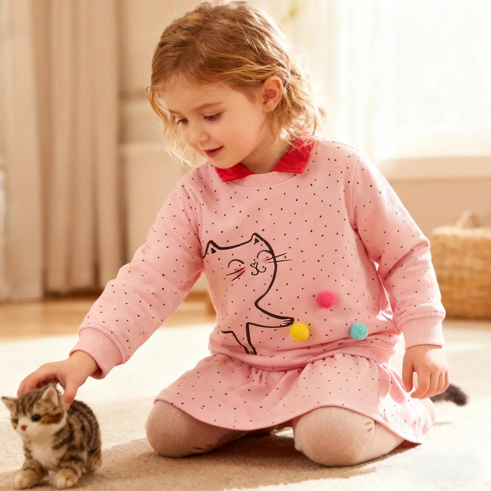 Толстовка Dinopjs для девочек, радужная, художественная, детская, повседневная, с длинными рукавами, мультяшный принт, теплая хлопковая спортивная рубашка, подарок на праздники, события, день рождения для 2-7 лет, фото №3