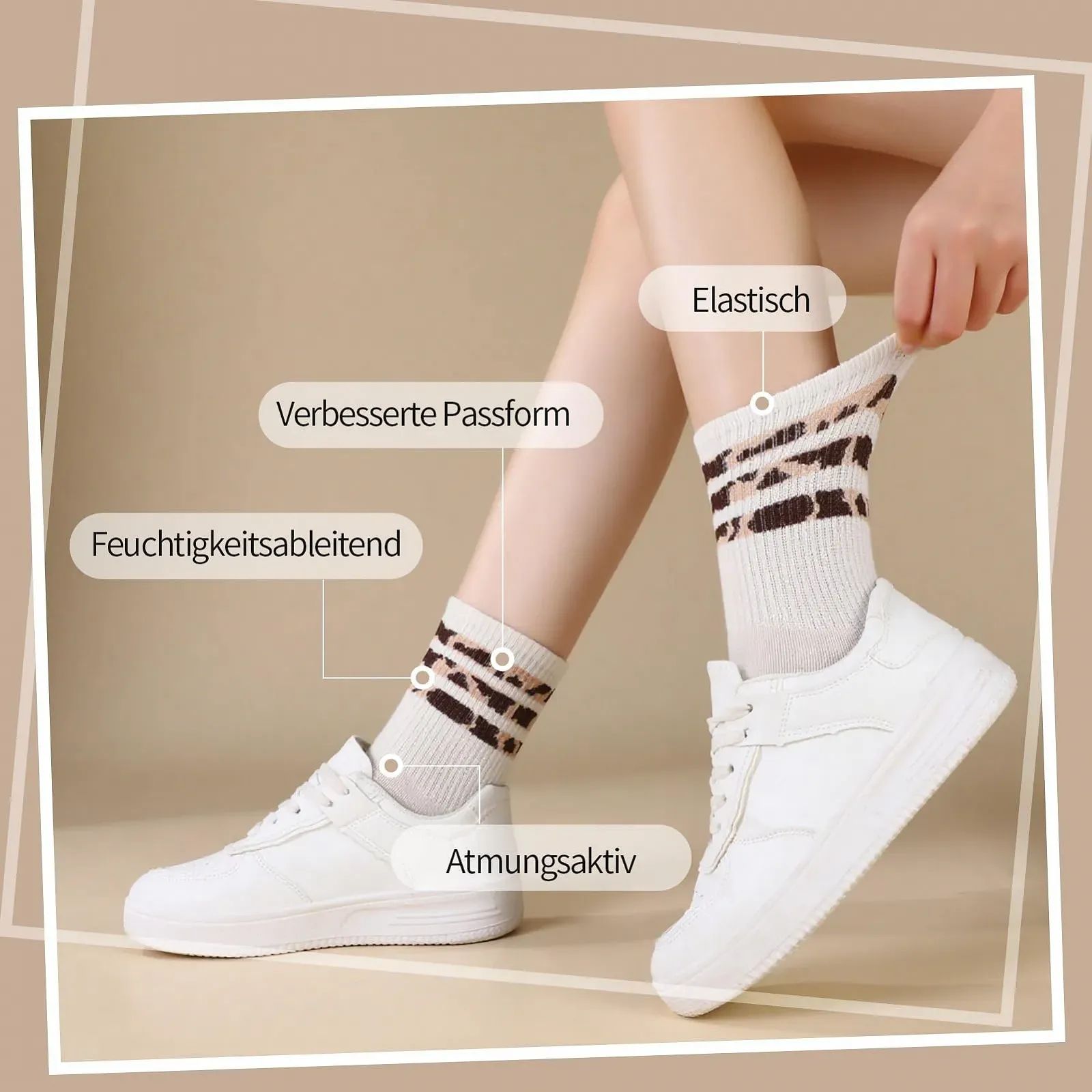 Шкарпетки Жіночі з леопардовим принтом 6 пар, розмір 35-39, фото №4