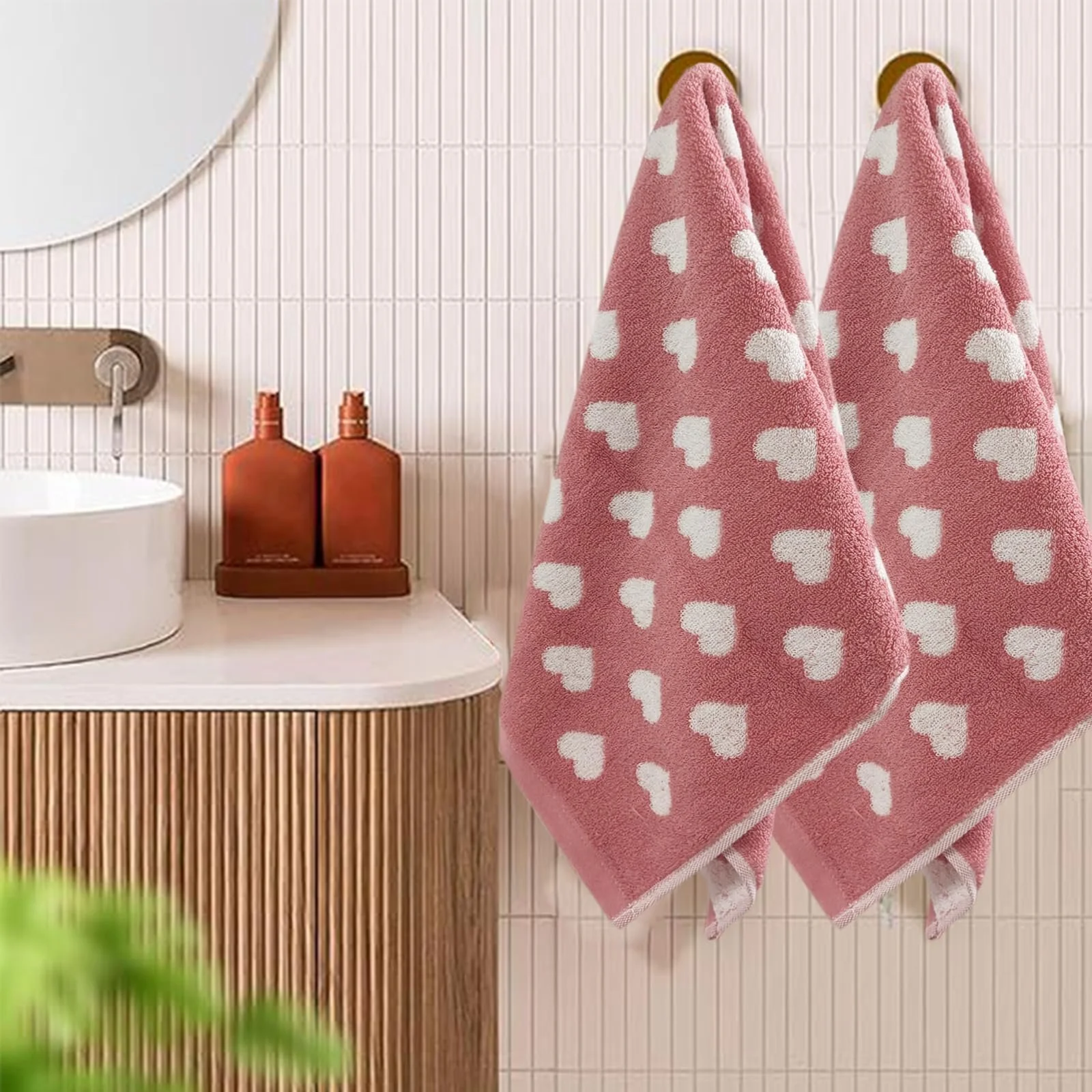 Набір рушників Lacomfy Heart Pattern 100% Cotton 2 шт 33x73 cm Pink, фото №3