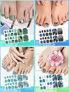 Наклейки для ногтей на ногах Kalolary Toenail Stickers 12 листов Мраморный дизайн с пилкой synthetic.ua - Фото 1
