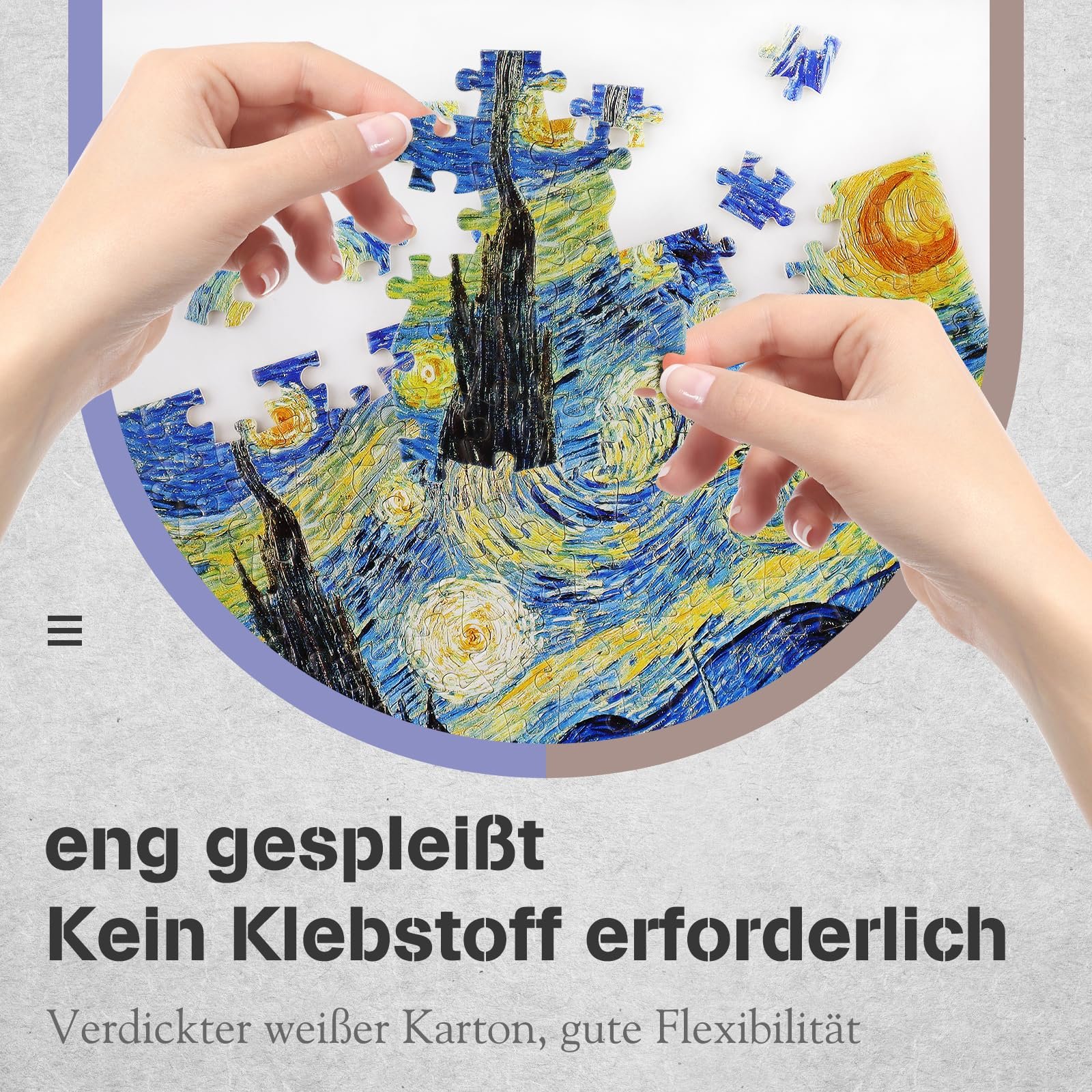 Пазл MISITU Smallest Puzzle Mini Puzzle 150 деталей Ван Гог (Соняшники, Зоряна ніч, Зоряна ніч над Роною) набір 3 шт., фото №5