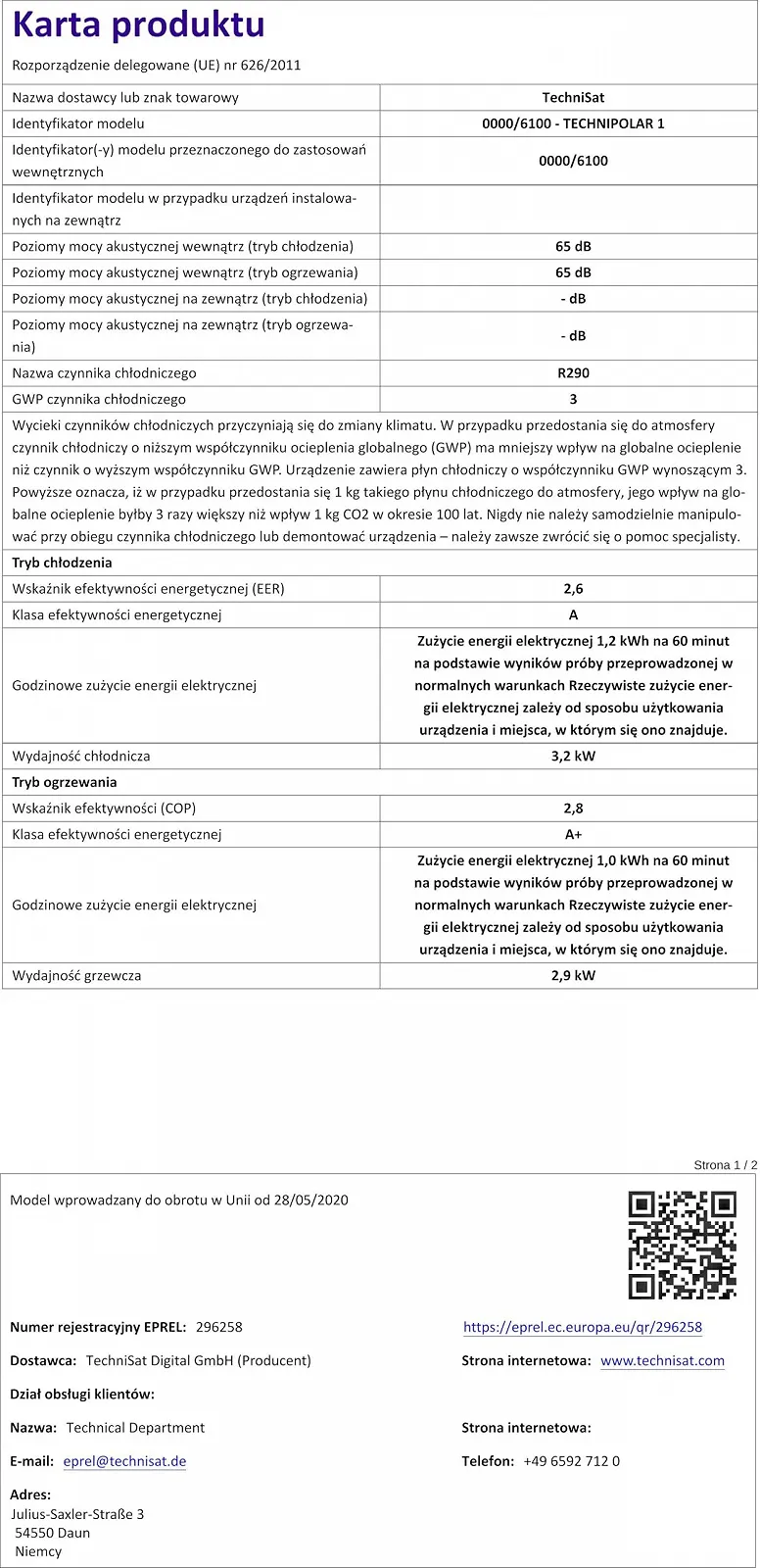 Мобильный кондиционер TechniSat TECHNIPOLAR 1 11000 BTU/ч 5 режимов до 35 м² Белый, фото №13