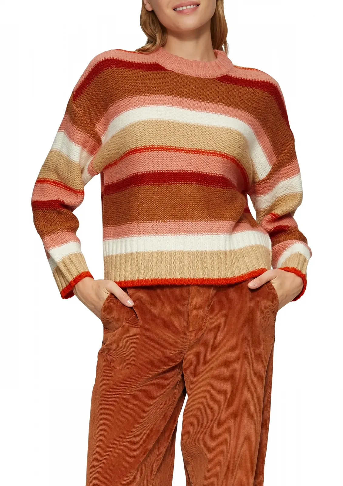 Смугастий джемпер вільного крою, фото №2 Смугастий джемпер вільного крою, фото №2