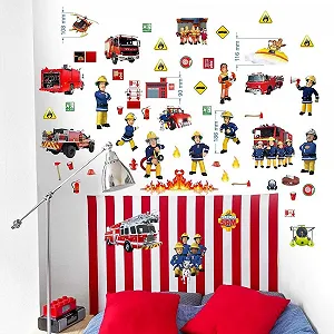 Наклейка на стіну Fireman Sam Fireman Sam 2 листи 750 мм x 350 мм synthetic.ua - Фото 1