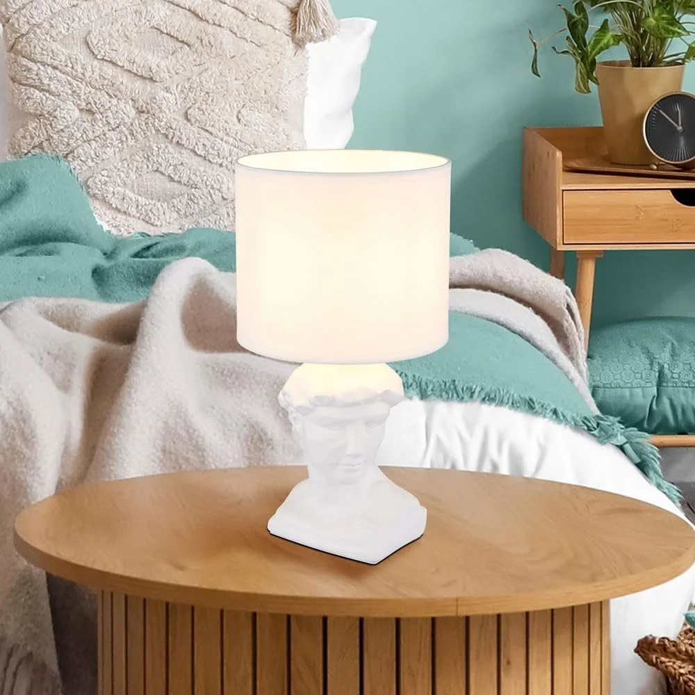 Настольная лампа GLOBO LIGHTING Caesar Статуя Керамика Текстиль E14 17.5 x 33 см Белый, фото №7