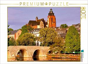Пазл CALVENDO View Over the 104 m Long and Over 6 m Wide Old Railway Bridge to the Cathedral 1000 деталей 64 x 48 см - Фото 1