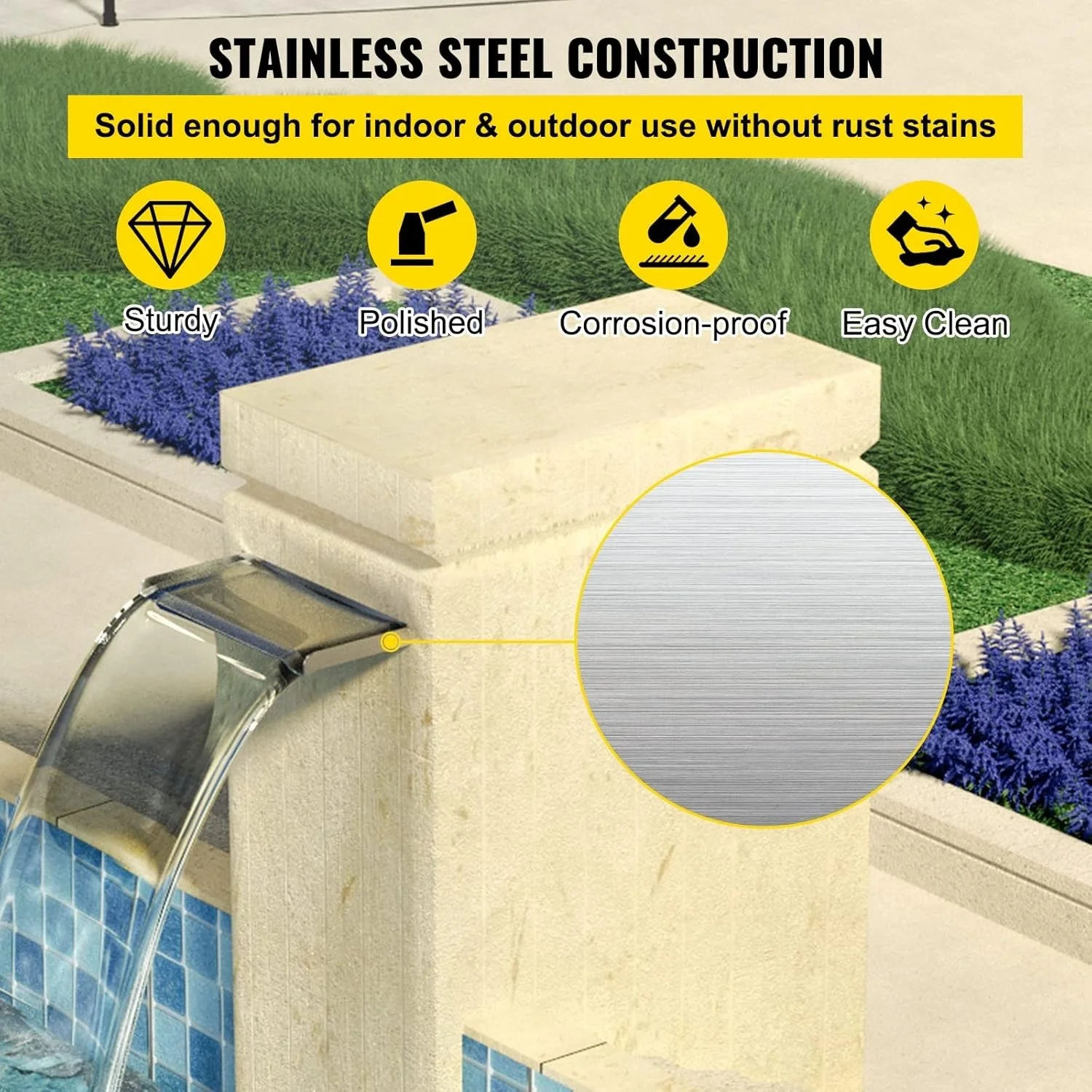 Декоративный водопад Vevor SMPQ-7236 / Silver, фото №3