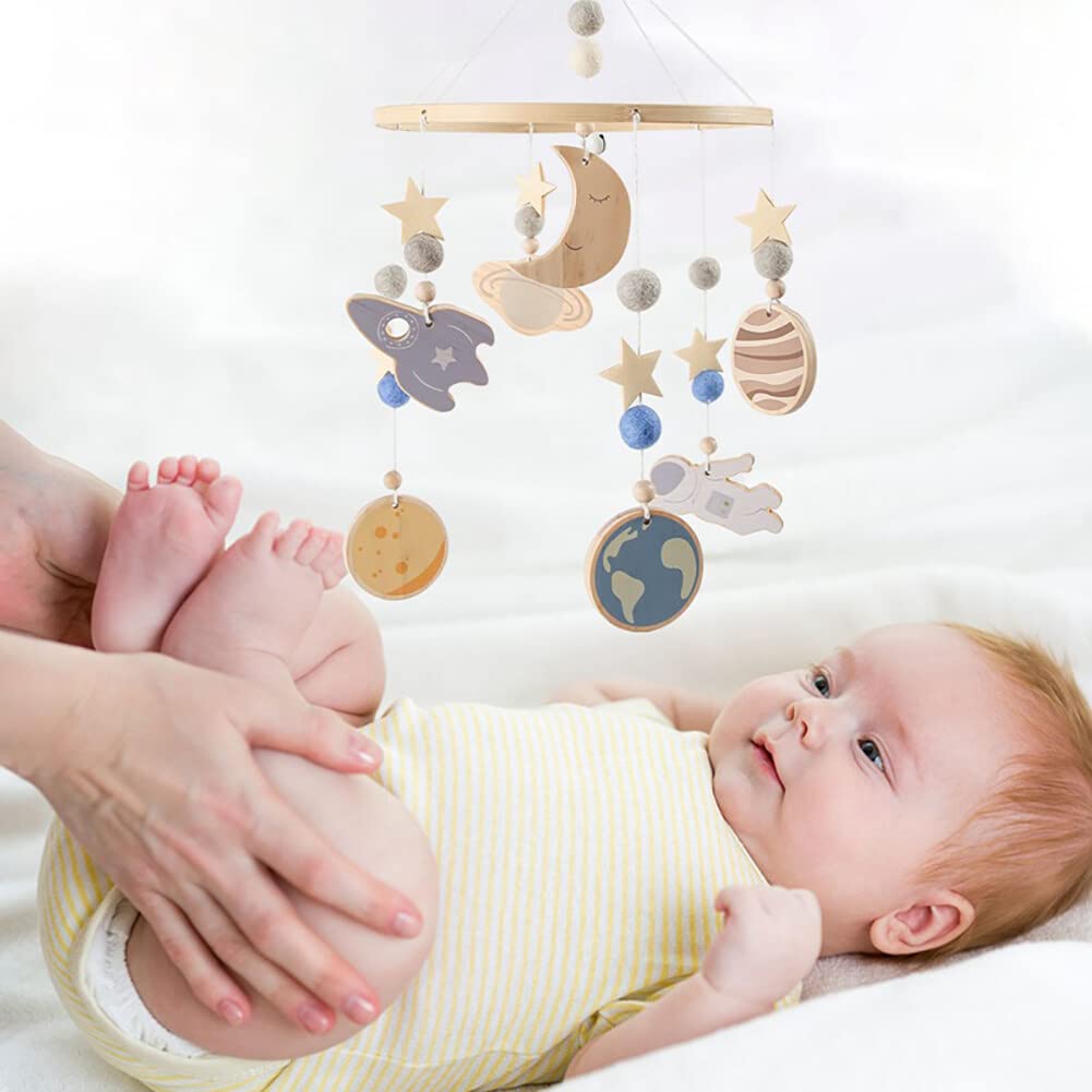 Uposao Baby Mobile Windspiele звезда Луна Фетр Mobiles Anhänger Для детской кроватки, фото №5