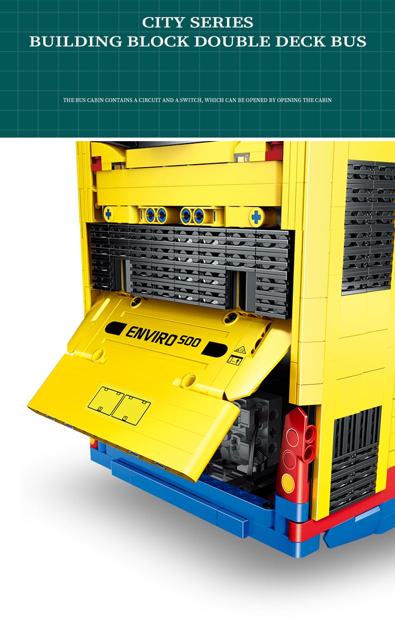 Игрушечный набор Happy Build YC-QC015 Two Decker Bus Remote Control Clamping Blocks 4255+ частей, фото №2