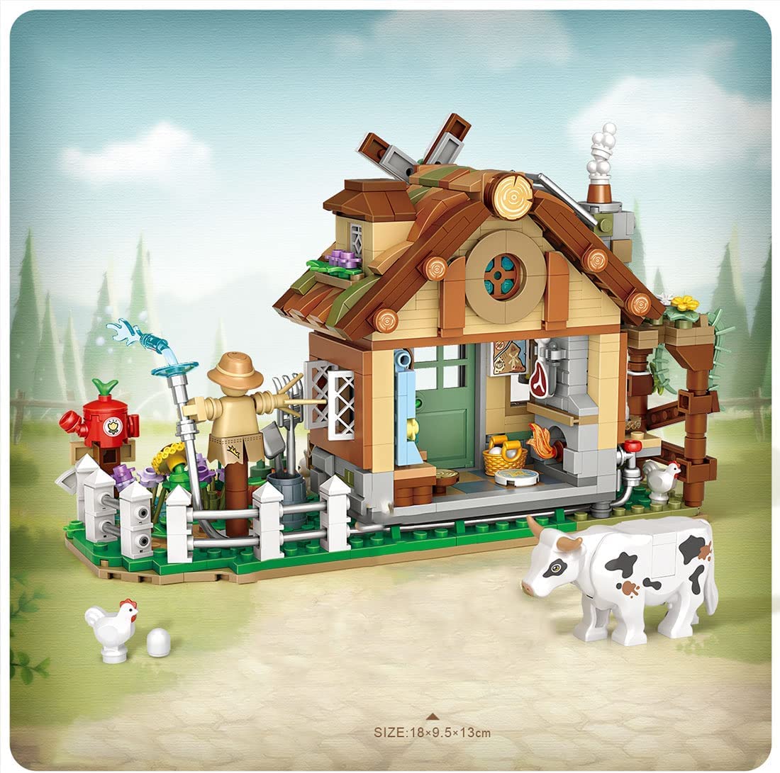 Набор AKOGD Farm Cottage Farm Architecture из мини-кирпичей, ферма с животными 899 шт., фото №4