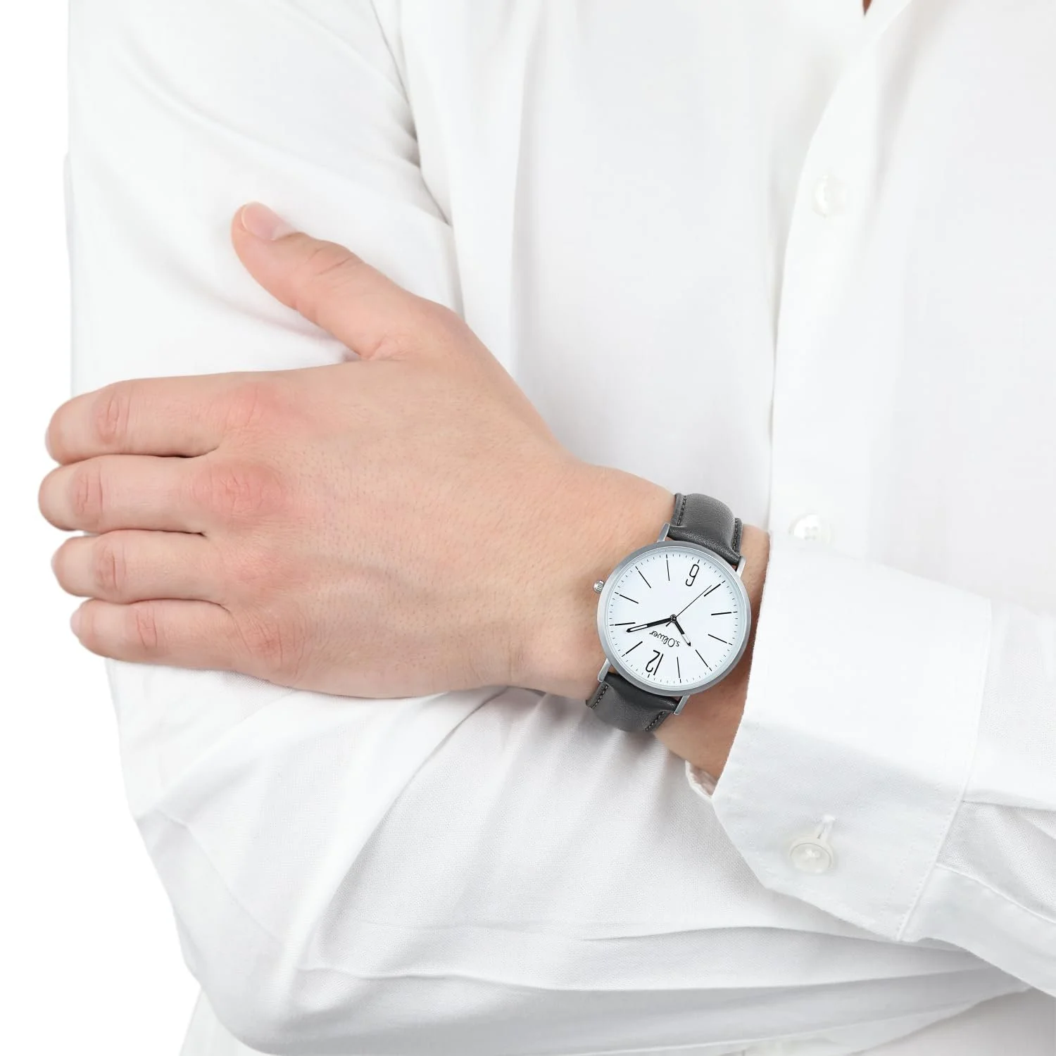 Мужские Кварцевые Часы s.Oliver 2038386 Аналоговые с Искусственным Кожаным Ремешком, Серебряный, фото №2 Мужские Кварцевые Часы s.Oliver 2038386 Аналоговые с Искусственным Кожаным Ремешком, Серебряный, фото №2