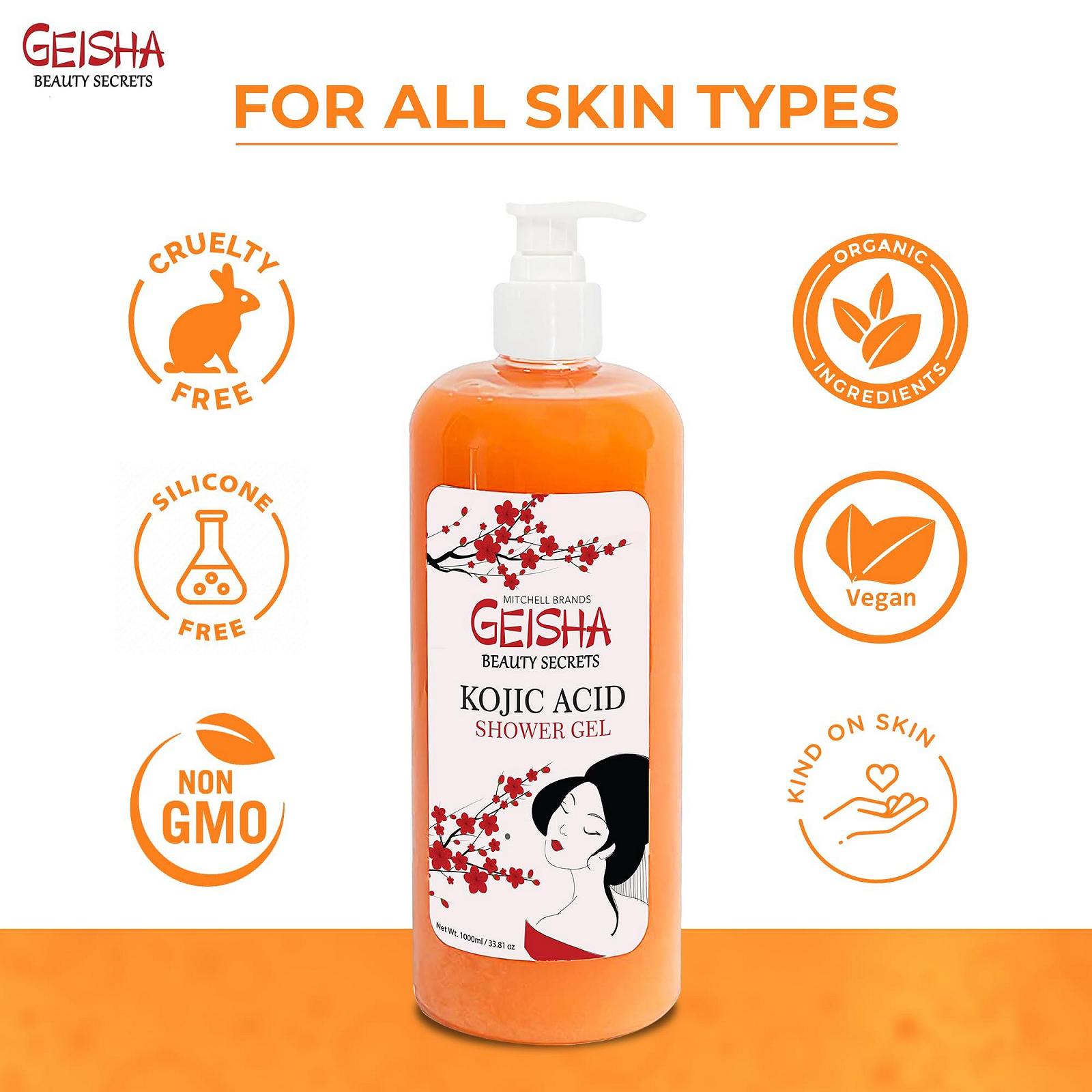Гель для душу Geisha Kojic Acid освітлюючий 1000 мл, фото №7