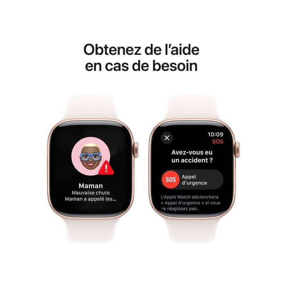 Смарт-годинник Apple Series 10 (GPS 46мм) Рожеве Золото Алюмінієвий Корпус Блідо-рожевий Спортивний Ремінець, фото №6