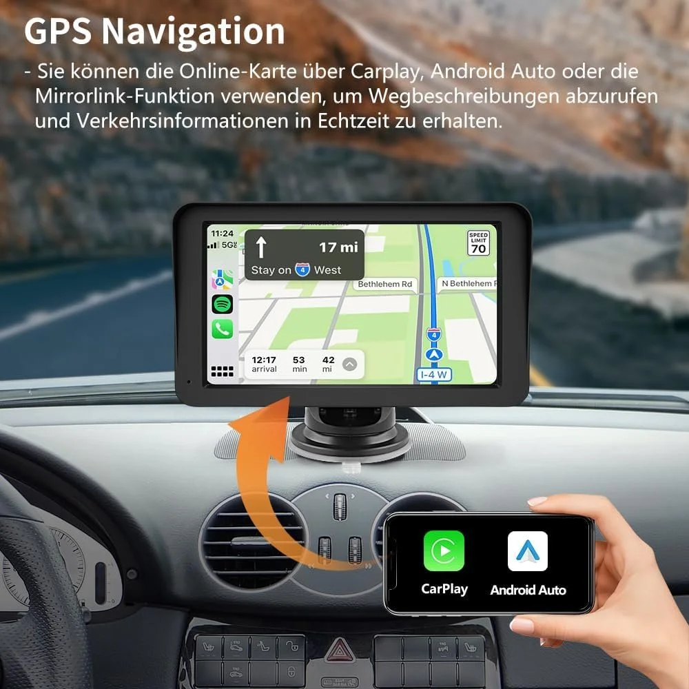 Автомагнітола AWESAFE / 7" / Сенсорна / Apple CarPlay / Android Auto / Bluetooth / USB / AUX / SD slot, фото №3 Автомагнітола AWESAFE / 7" / Сенсорна / Apple CarPlay / Android Auto / Bluetooth / USB / AUX / SD slot, фото №3