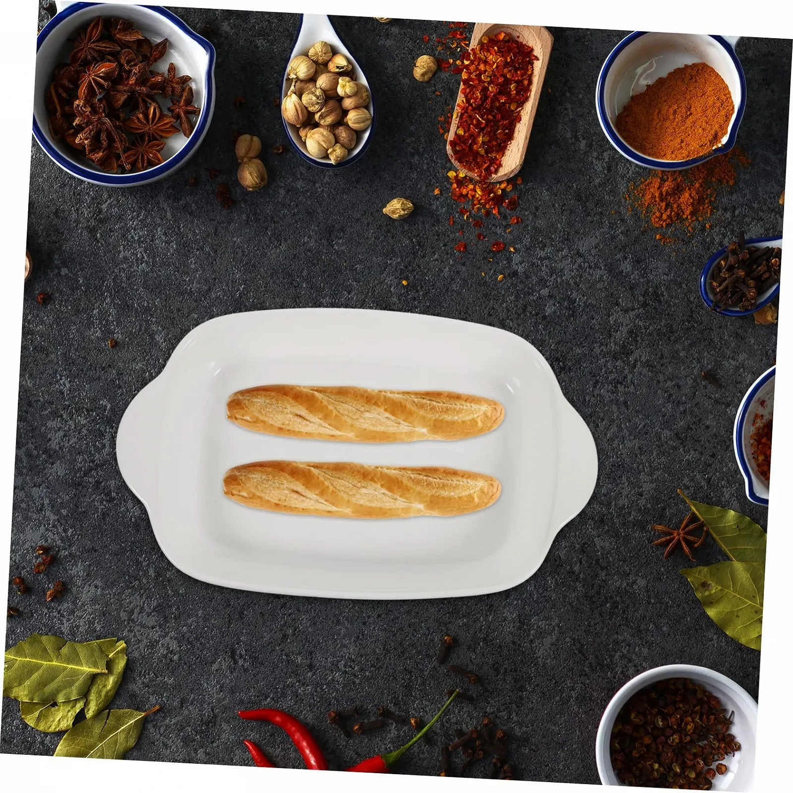 Форма для запікання VICASKY Керамічна з подвійною ручкою Термостійка Білий, фото №3 Форма для запікання VICASKY Керамічна з подвійною ручкою Термостійка Білий, фото №3