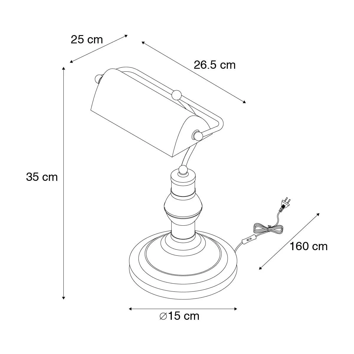 Настільна лампа QAZQA Bankers Lamp Золото та зелений, фото №1