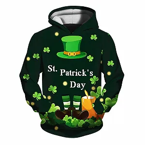 Толстовка Generisch Маскарадный костюм Унисекс для маленьких мальчиков и девочек 3D Принт на День Святого Патрика Пуловер Худи для девочек и мальчиков с карманом - Фото 1