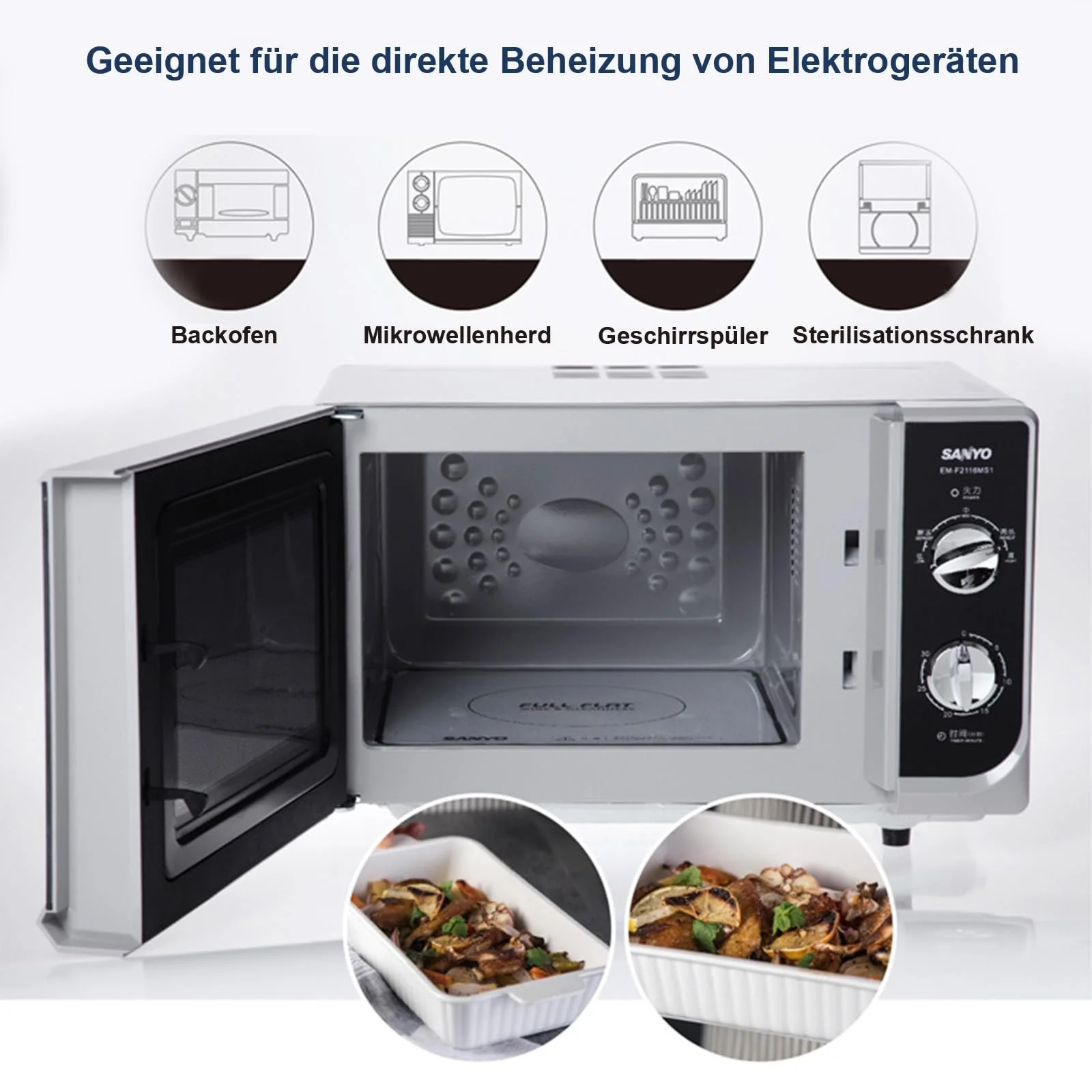 Набор форм для запекания 2 шт. прямоугольные керамические с ручками белый, фото №2 Набор форм для запекания 2 шт. прямоугольные керамические с ручками белый, фото №2