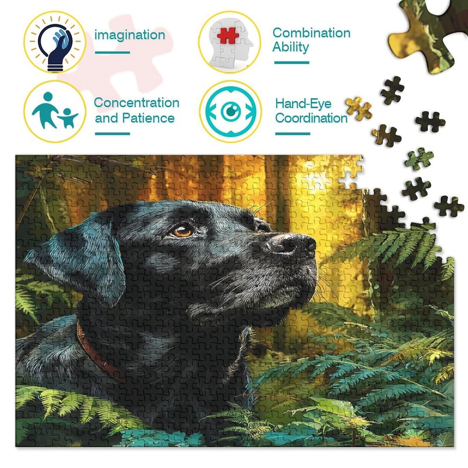 Пазл Лабрадор Художественная собака 1000 деталей 70 x 50 см, фото №3