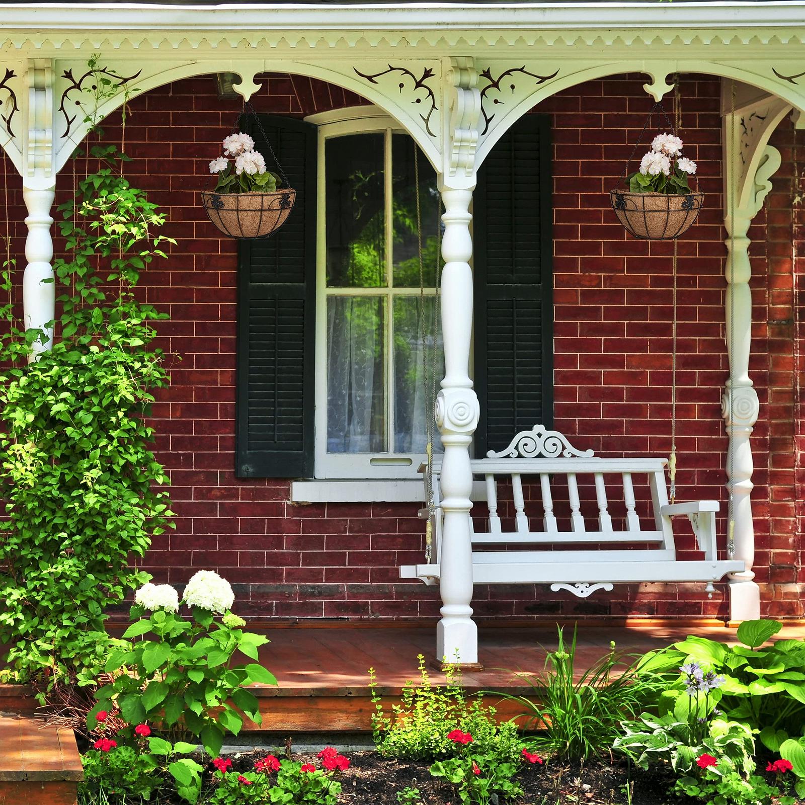 Підвісні кошики Relaxdays Набір з 3 шт Метал та кокосове волокно H x D: 48 x 31 cm Коричневий/Чорний, фото №2