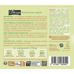 Гель-молочко для душа Cottage Organic Pear & Organic Almond Cream с грушей и миндалем 550 мл synthetic.ua - Фото 1