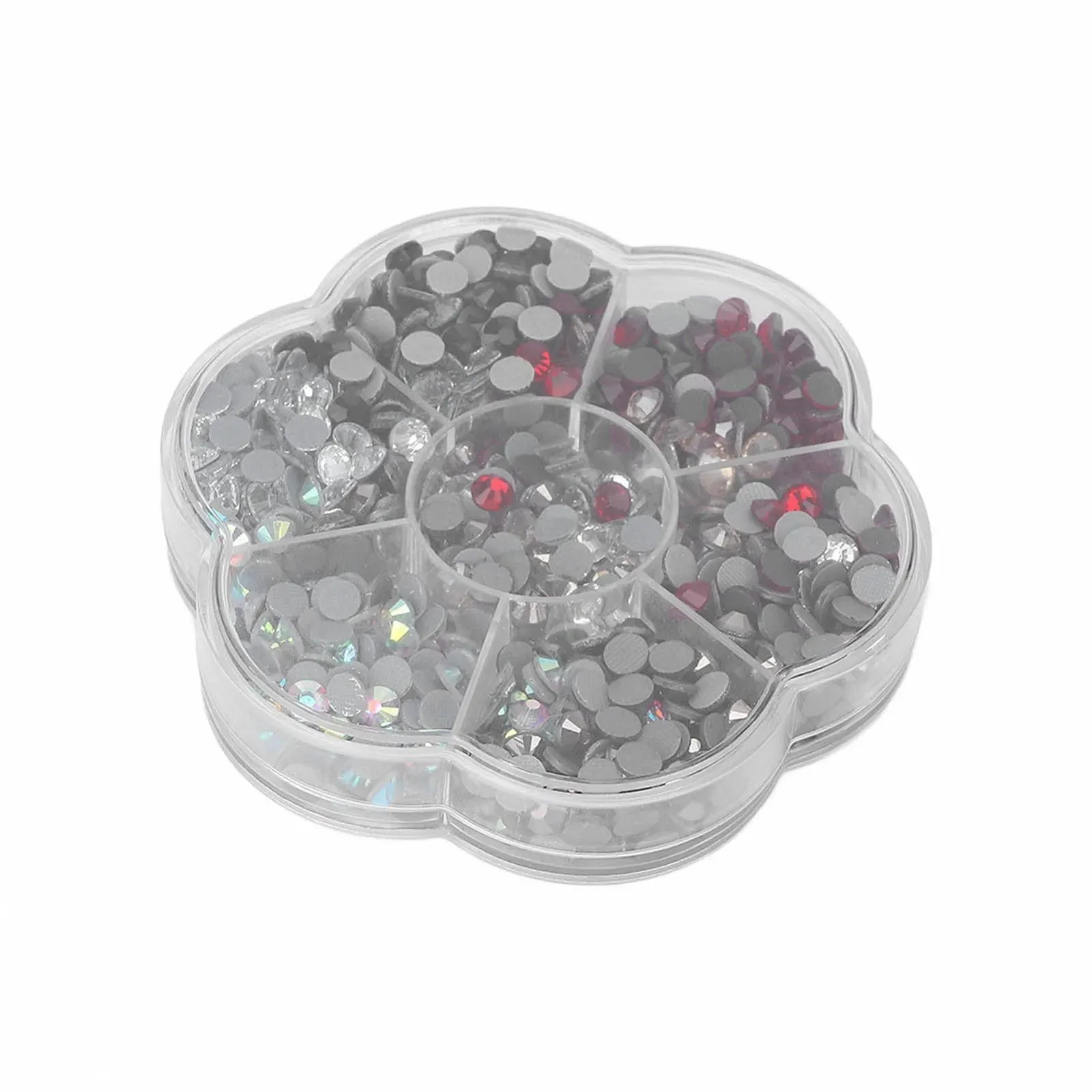 Набір страз Скляні стрази, 1000 шт Термоклейкі стрази з плоскою основою, 6 кольорів, фото №5