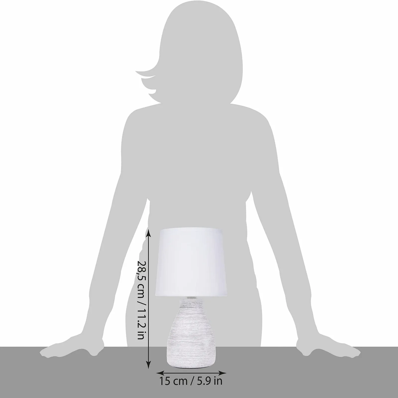 Настільна лампа BRUBAKER 28 см Білий, фото №9