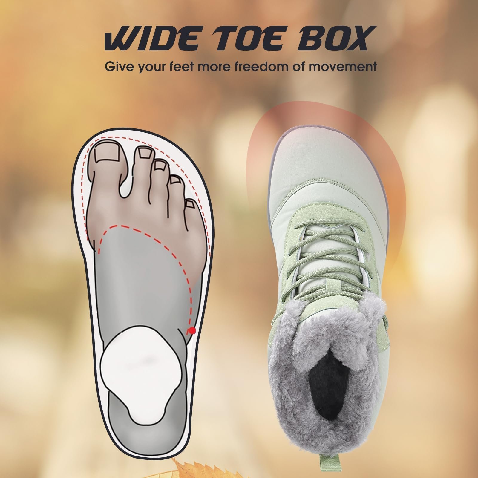 Ботинки Зимние Линияные Мужские Женские Barefoot Shoes Теплые Снежные, фото №4