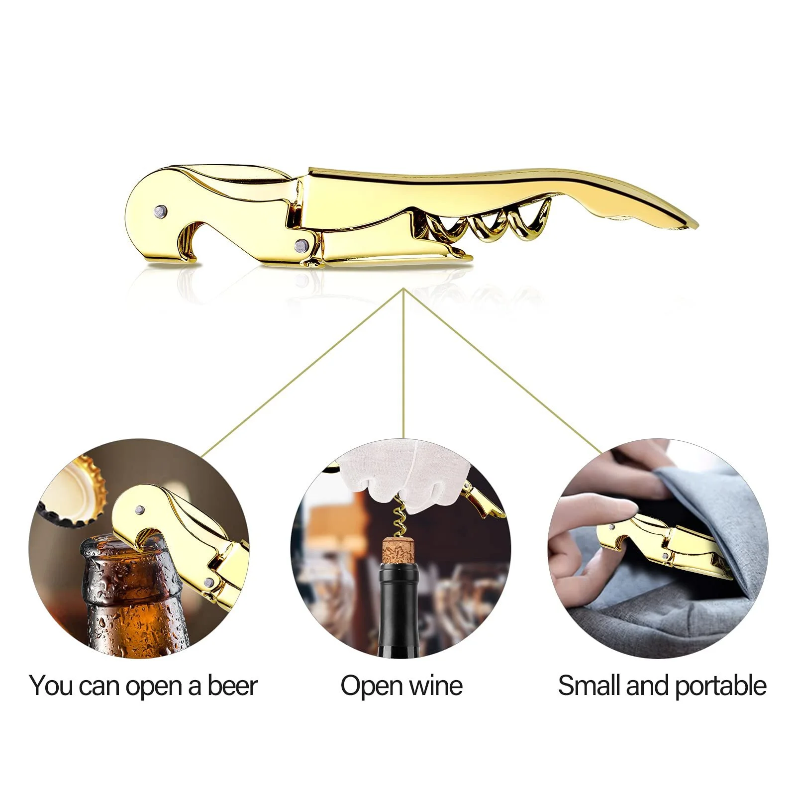 Штопор офіціанта Drincarier Professional Wine Openers, з нержавіючої сталі, фото №6 Штопор офіціанта Drincarier Professional Wine Openers, з нержавіючої сталі, фото №6