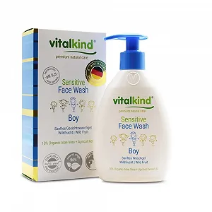 Гель для умывания Vitalkind Sensitive для мальчиков премиальный натуральный уход для детей. Гель для чувствительной кожи лица для нежного очищения чувствительной кожи лица - Фото 1