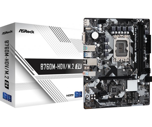ASRock B760M-HDV/M.2 D4 (1700/B760, 2*DDR4, 1xPCIex16 4xSATAІІІ 3xM.2, GLan 7.1ch, mATX, фото №5