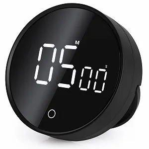 Таймер кухонный цифровой GeeRic Магнитный LED-дисплей Регулируемая громкость Поворотный - Фото 1