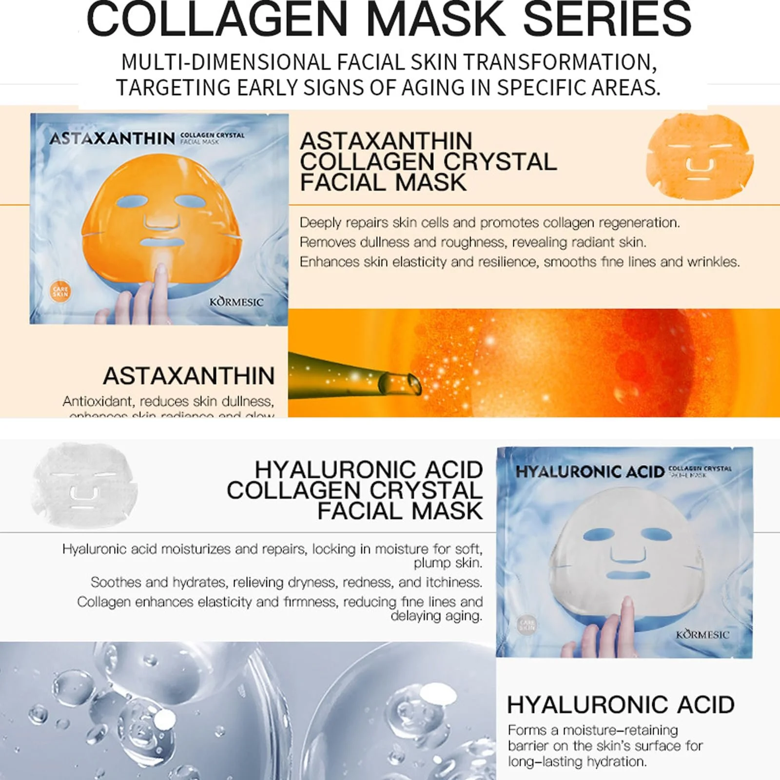 Тканинні маски для обличчя Daily Care для щоденного догляду, набір масок для обличчя, фото №5