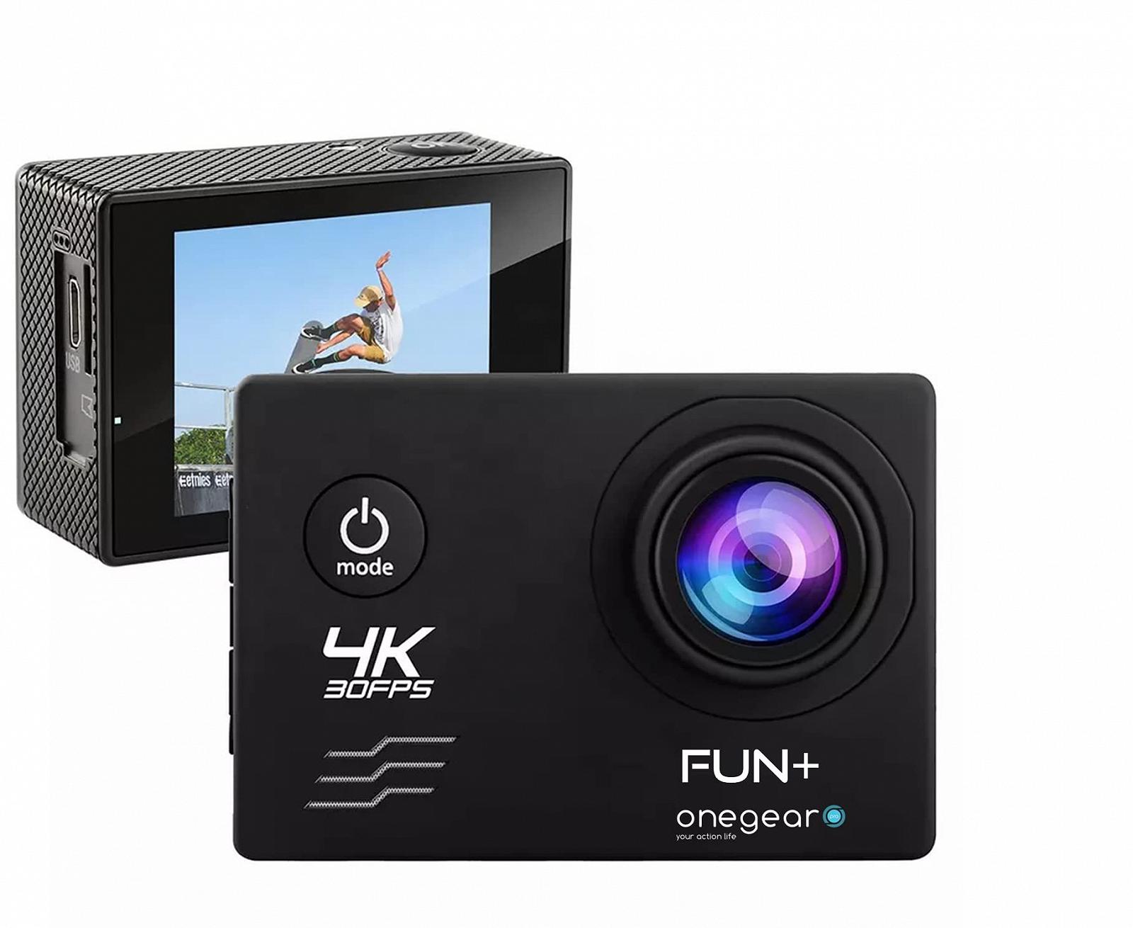 Экшн-камера Onegearpro Fun+ 4K 30fps WiFi с пультом дистанционного управления, подводная камера 30 м и аксессуары, фото №1