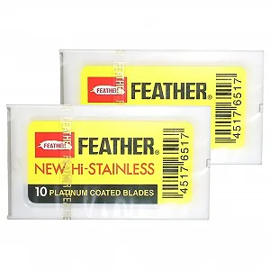 Лезвия для безопасной бритвы Feather New HI-Stainless FH-10-2X 10 шт. - Фото 1