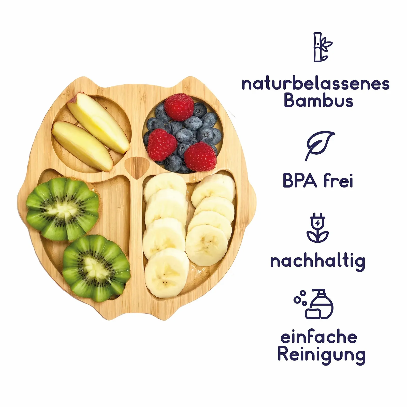 Тарелка Kleiner Fuchs Бамбуковая с присоской Owl Design, фото №3 Тарелка Kleiner Fuchs Бамбуковая с присоской Owl Design, фото №3