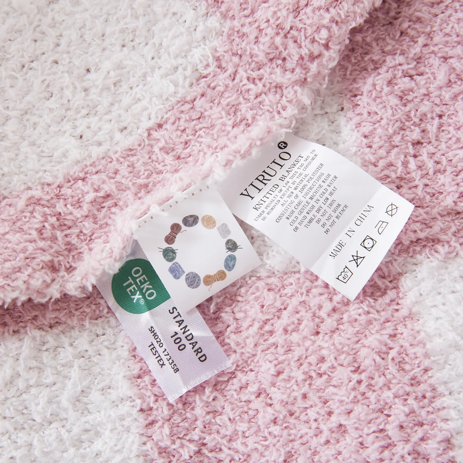 Плед YIRUIO в клетку, теплый, комфортный, плюшевый, двухсторонний из микрофибры, уютный декор для дома, кровати, дивана Розовый, 152 x 200 см, фото №7