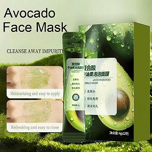 Маска для обличчя 24 шт. Avocado, Комплексна кислотна бульбашкова маска для очищення обличчя synthetic.ua - Фото 1