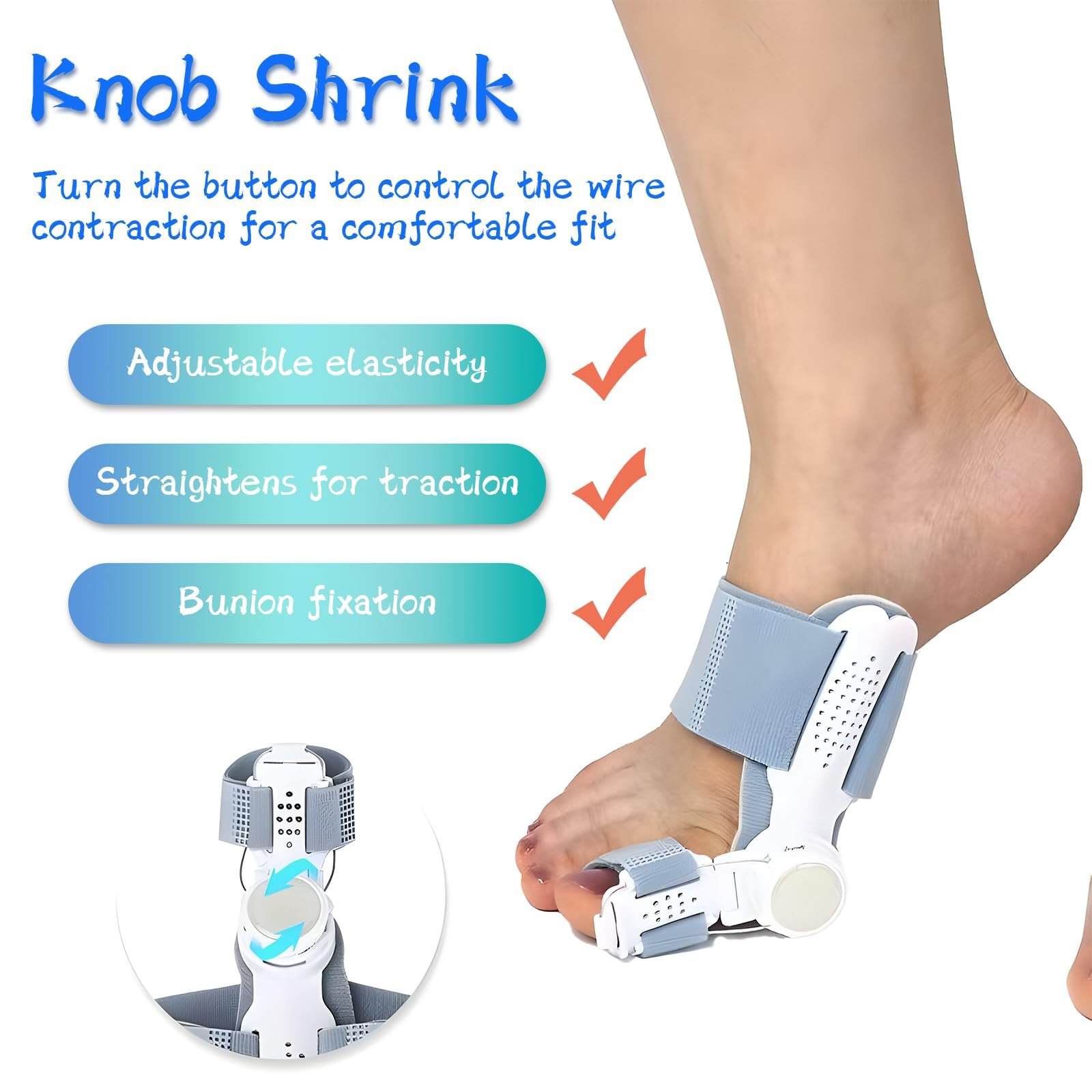 Шина для корекції Hallux Valgus Універсальний розмір для чоловіків та жінок, фото №3