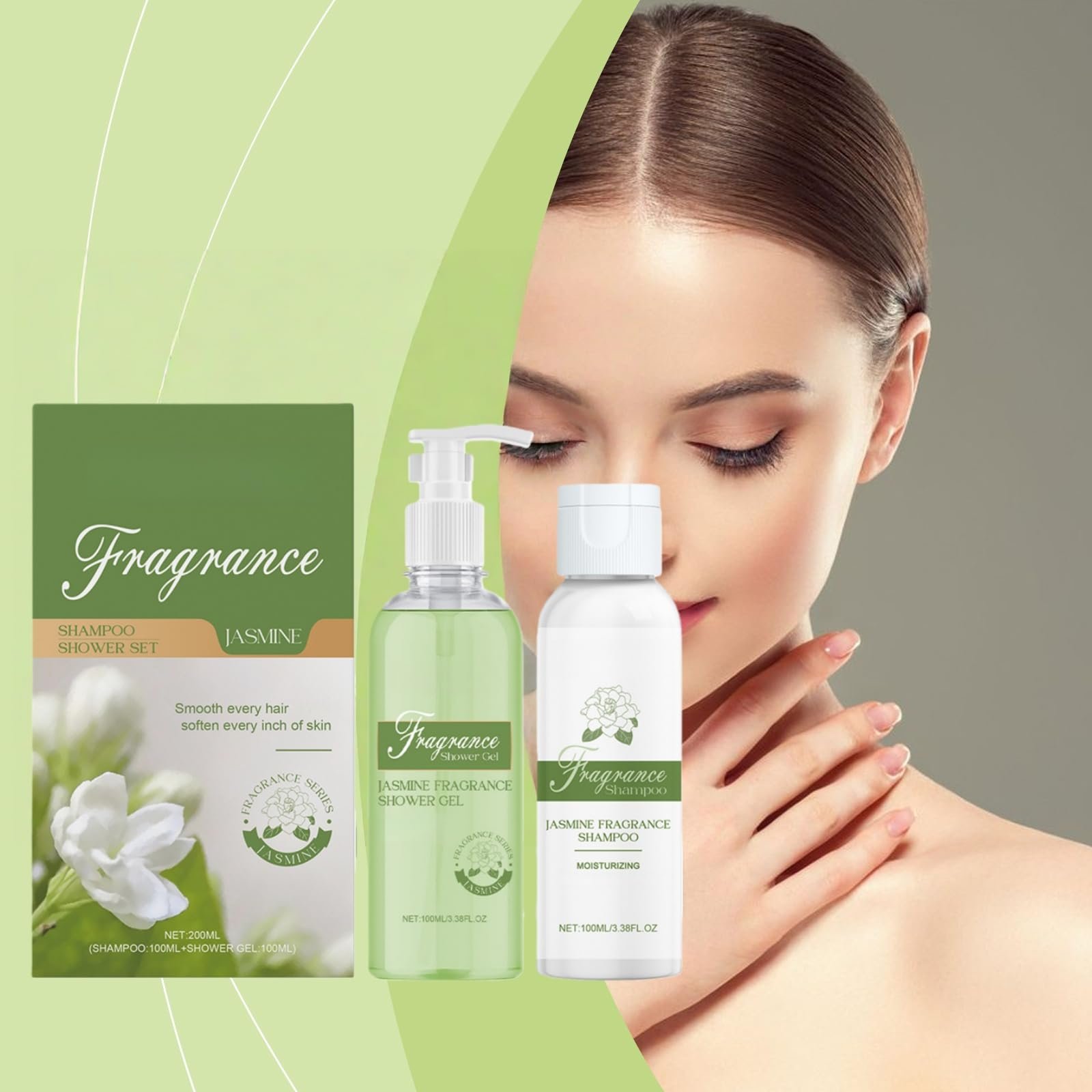 Гель для душу та шампунь Jasmine з поживною сироваткою зволожуючий 1 шт, фото №5