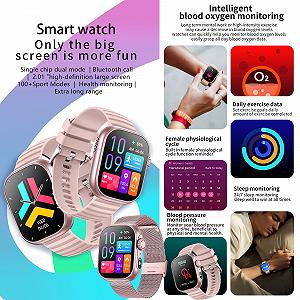 Смарт-часы женские 2.01 Inch IP68 Водонепроницаемый Спортивный с функцией телефона synthetic.ua - Фото 1