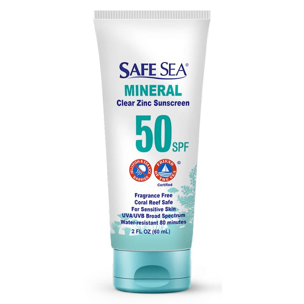 Сонцезахисний лосьйон Safe Sea Zinc Oxide SPF50 мінеральний для обличчя прозорий 60 мл (1 шт), фото №1