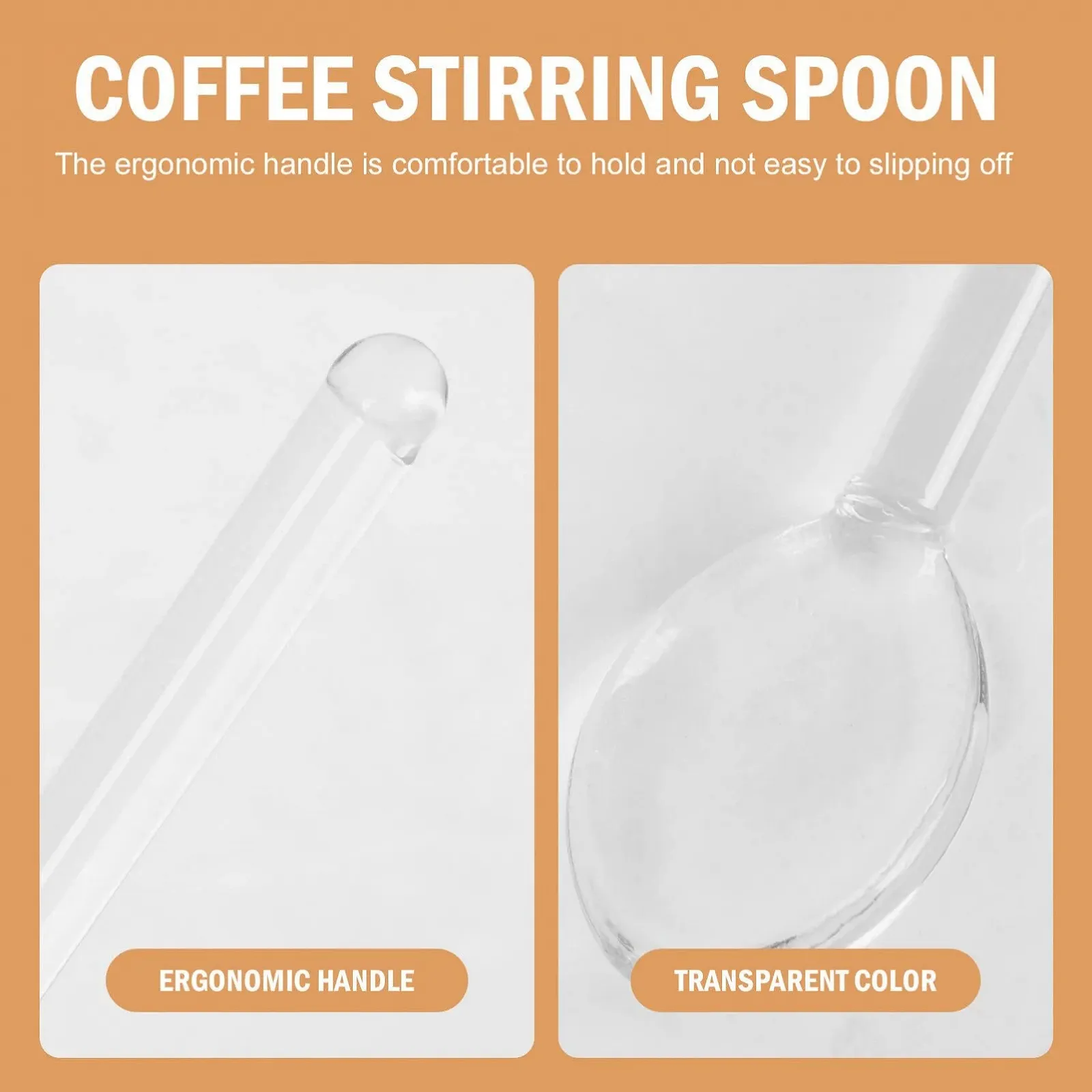 Ложка Скляна Прозора UPKOCH, набір 6 штук, фото №4