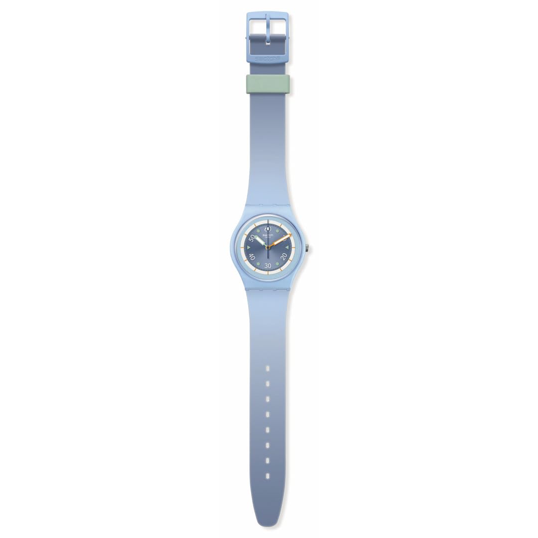 Женские часы Swatch Frozen Waterfall Collection Power of Nature, синие, браслет, фото №2