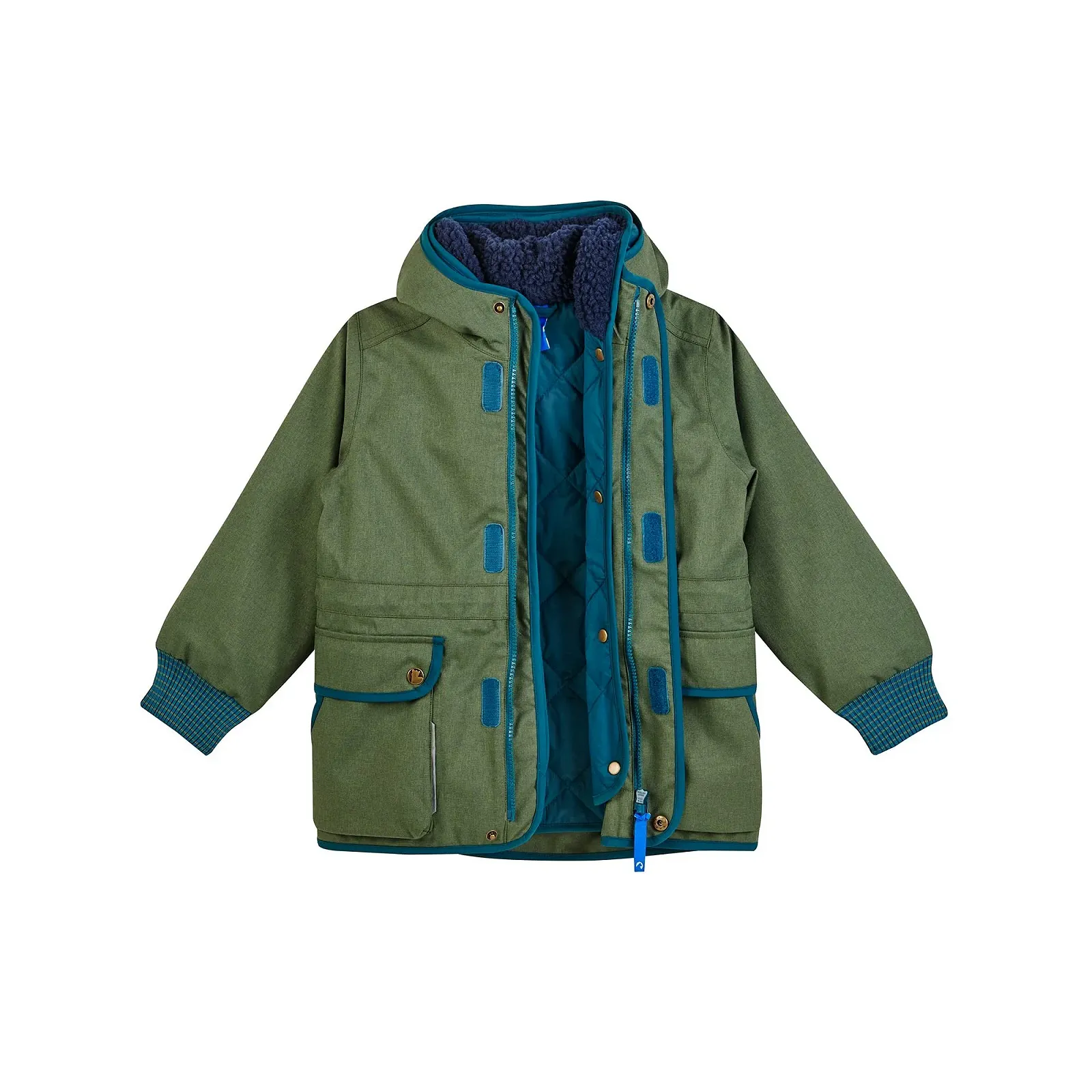 Детская парка 2-в-1 Finkid Kamu Ice со съемной стеганой подкладкой и светоотражающим принтом животных, фото №3