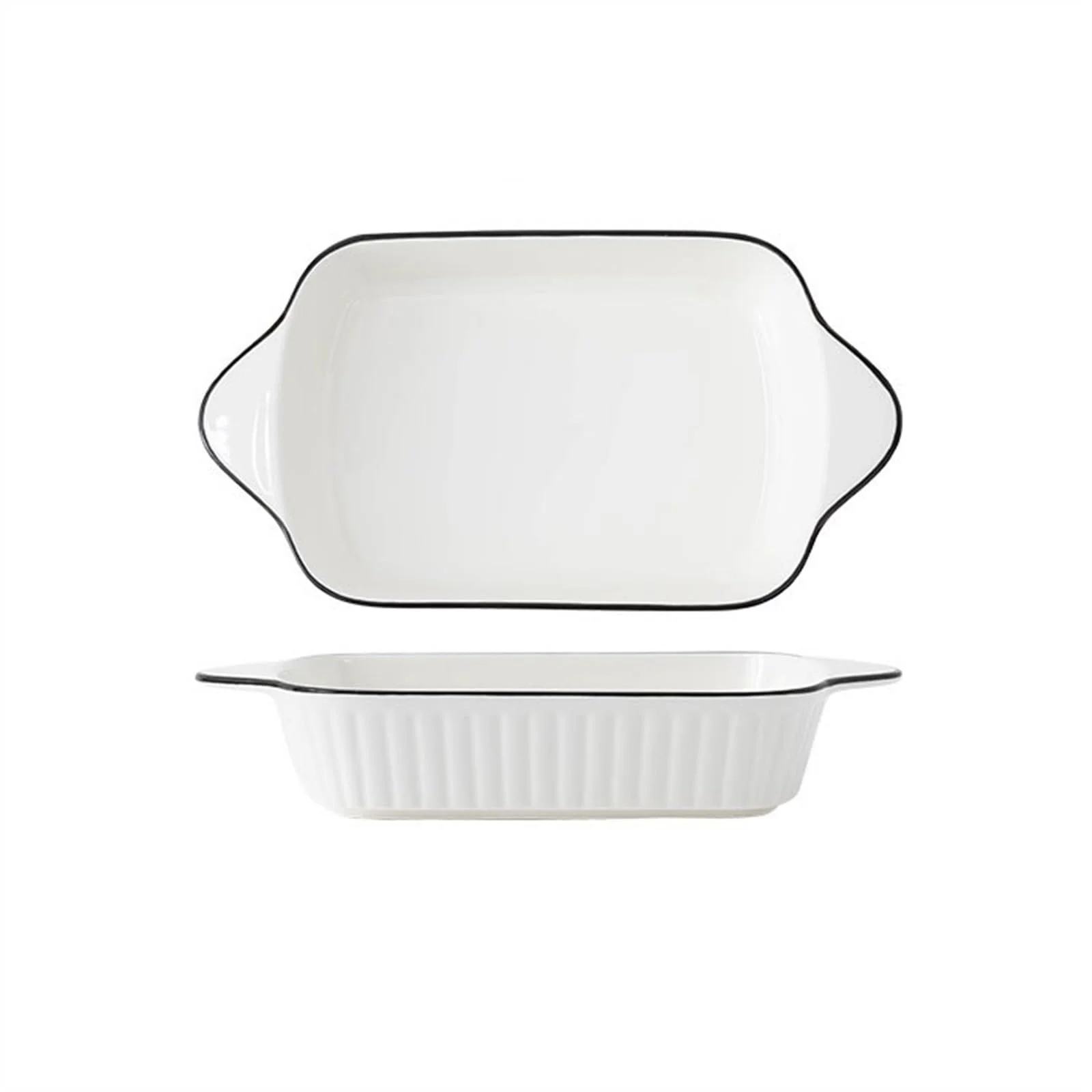 Форма для запекания скандинавский стиль керамическая прямоугольная фарфоровая, фото №1